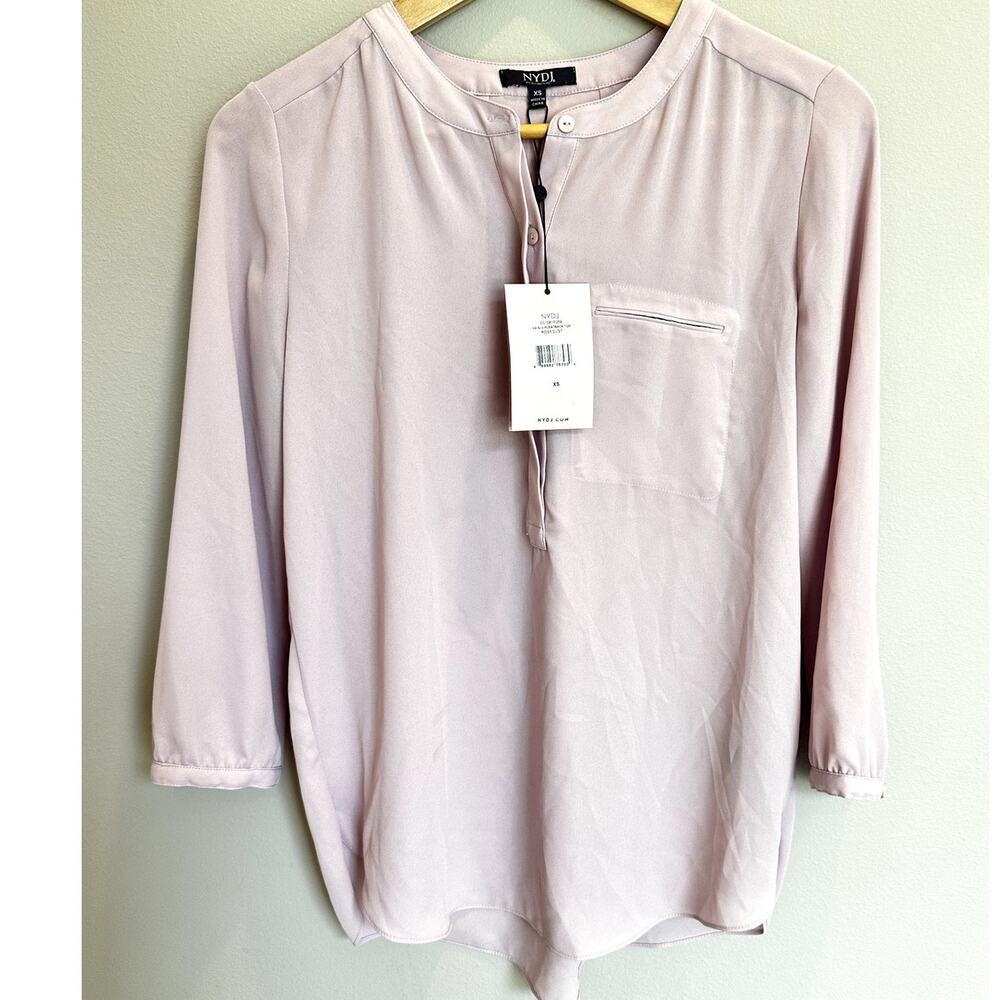 NEW NYDJ‎ Blouse 3/4 Sleeve Pleatback Top Size XS